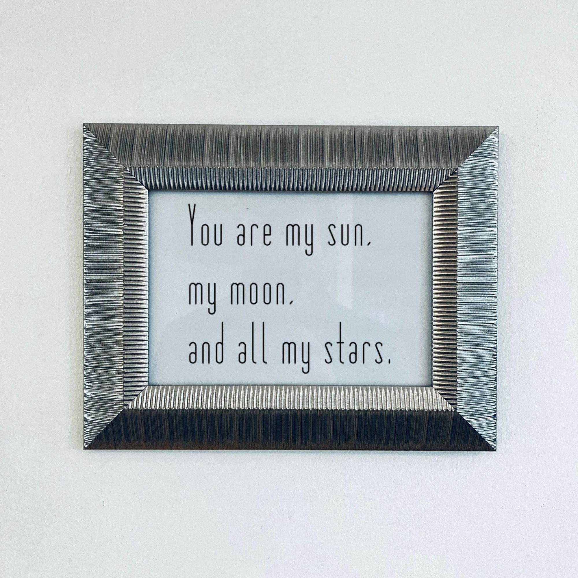 Ribbed Silver Framed Love Quote Print Valentine's Day Gift Friend Girlfriend Boyfriend Anniversa
