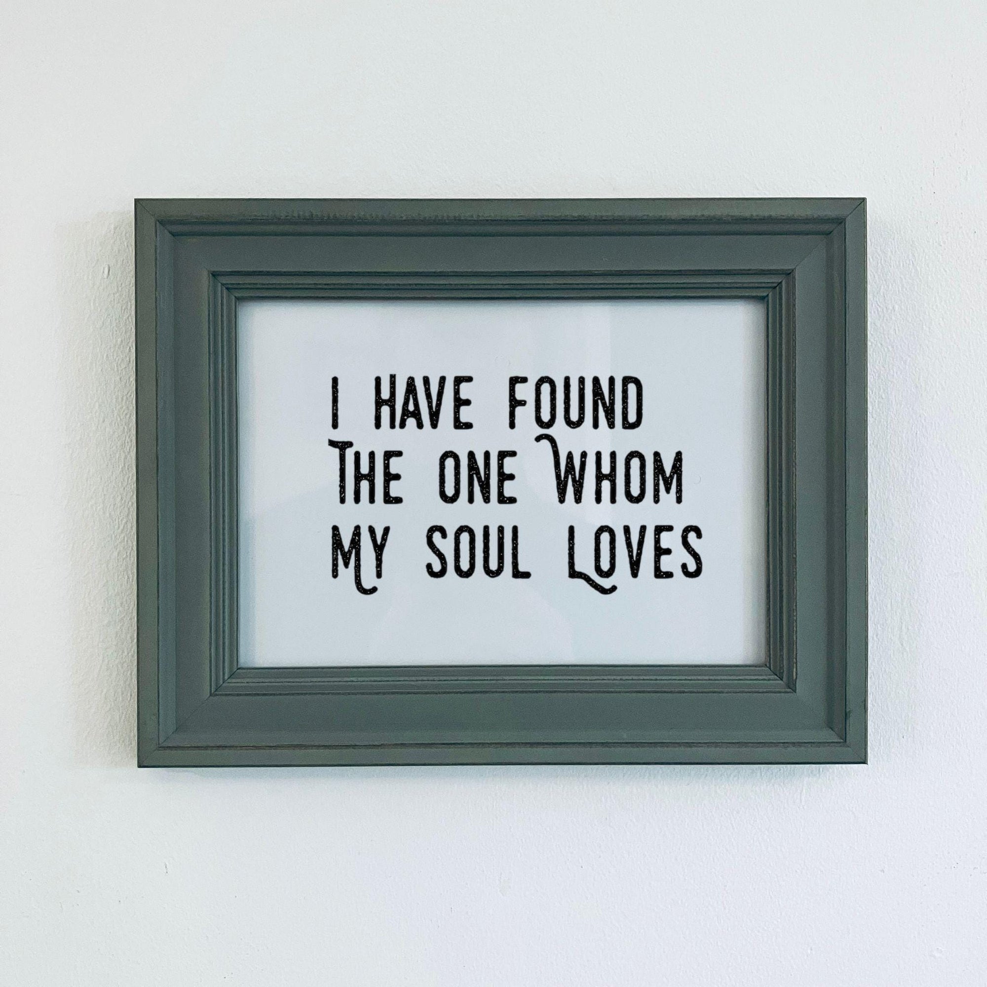 Rustic Green Framed Love Quote Print Valentine's Day Gift Friend Girlfriend Boyfriend Anniversar