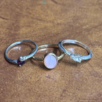 Vintage Stackable Party Ring Silver/Gold Tone Ring Bundle 3 Pieces - Sizes K 1/2 - M 1/2