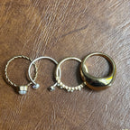 Vintage Stackable Party Ring Collection Bundle 4 Pieces Costume Rings - Size N 1/2 - O