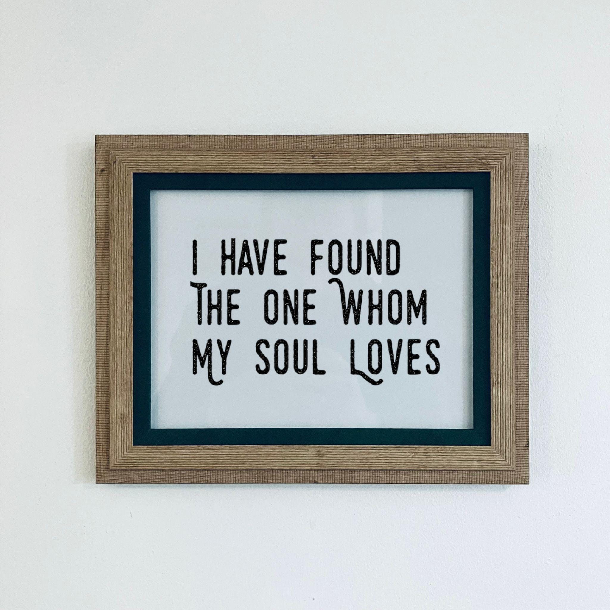 Natural Wood Framed Love Quote Print Valentine&#39;s Day Gift Friend Girlfriend Boyfriend Anniversar