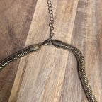 Vintage Ethnic Egyptian Style Serpent Gold Tone Tassel Knot Necklace Tribal Costume Jewellery