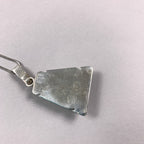 Vintage 925 Sterling Silver Turquoise Stone Semi Precious Triangle Necklace Lucky Pendant