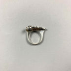 Vintage Rare Unique 925 Sterling Silver Amethyst Geometric Minimalist Style Heavy Ring Gift - Size Q