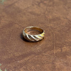 Vintage Costume Ring Bundle Silver/Gold Tone Stackable Rings Collection 4 Pieces - Size P 1/2