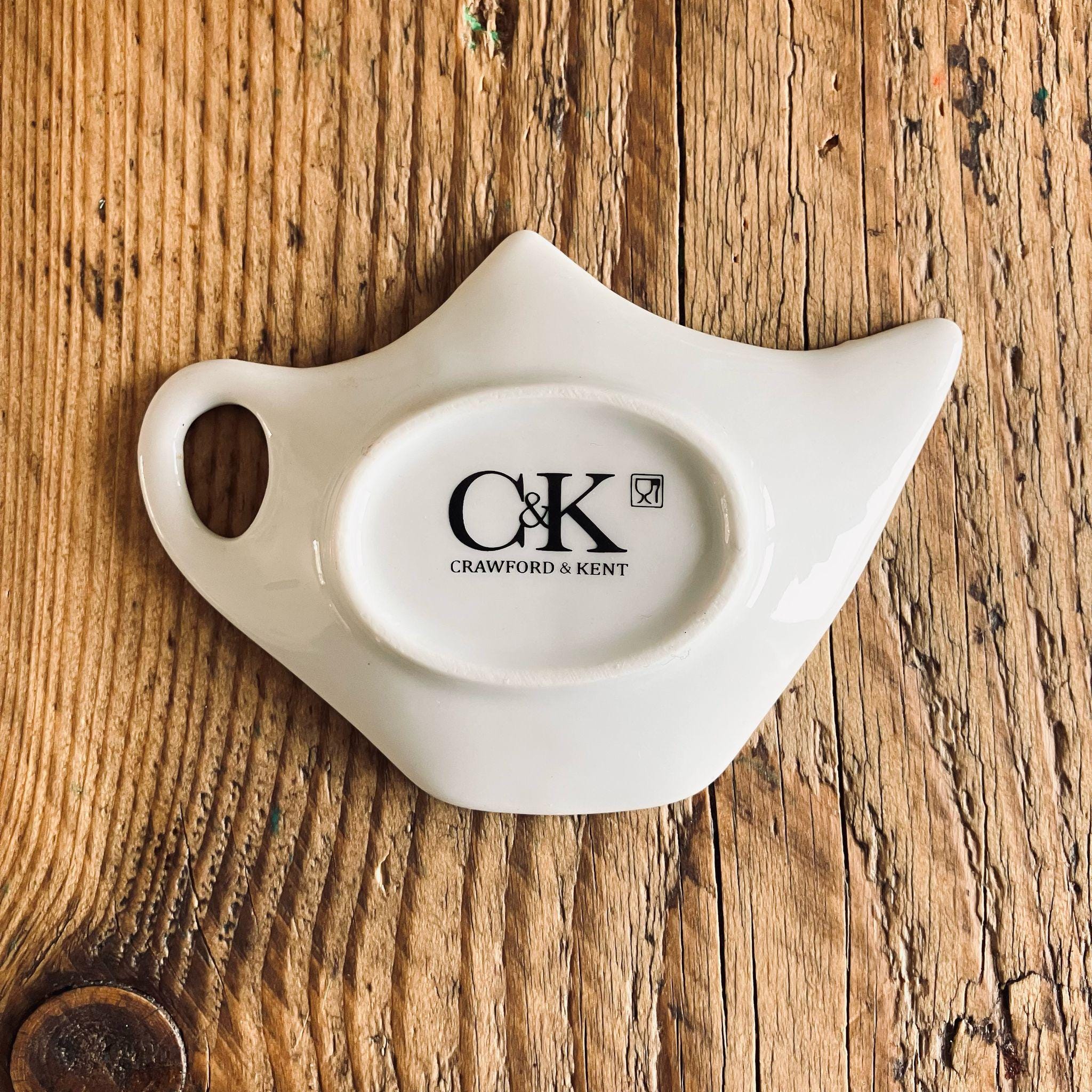 Vintage Style Crawford & Kent Floral Teabag Holder Spoon Rest Gift