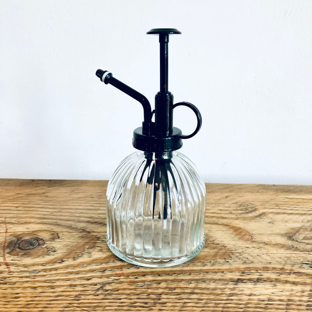 Vintage Style Glass Spritzer Bottle With Black Spray Button Vintage Homeware Gif