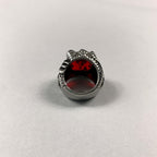 Vintage Chunky Costume Gothic Red Gemstone Ring - size N