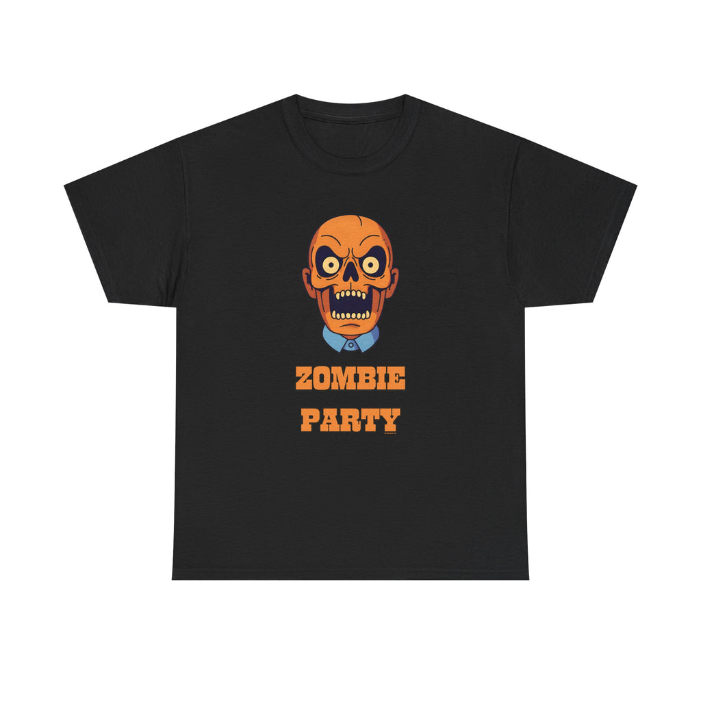 Zombie Party Printed T-Shirt 100% Cotton Novelty Scary Skull Halloween Tee
