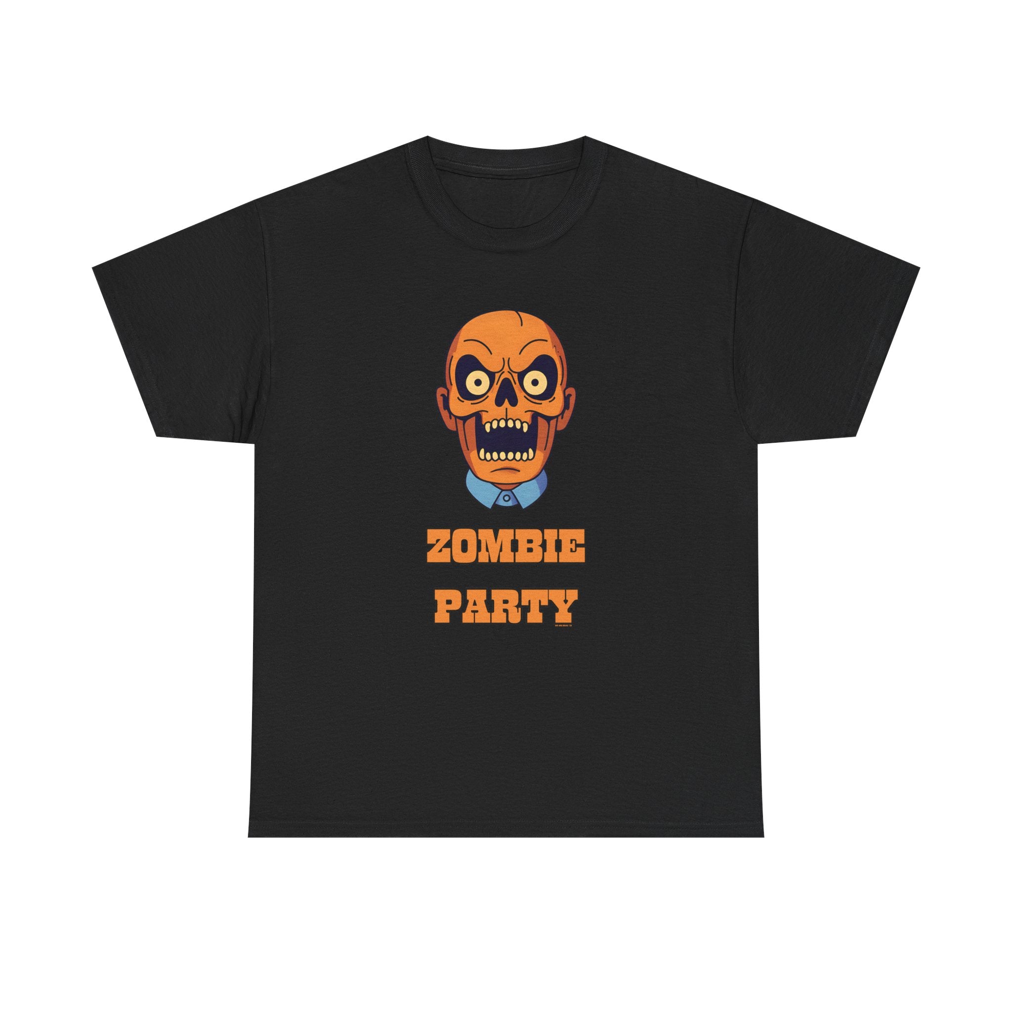 Zombie Party Printed T-Shirt 100% Cotton Novelty Scary Skull Halloween Tee