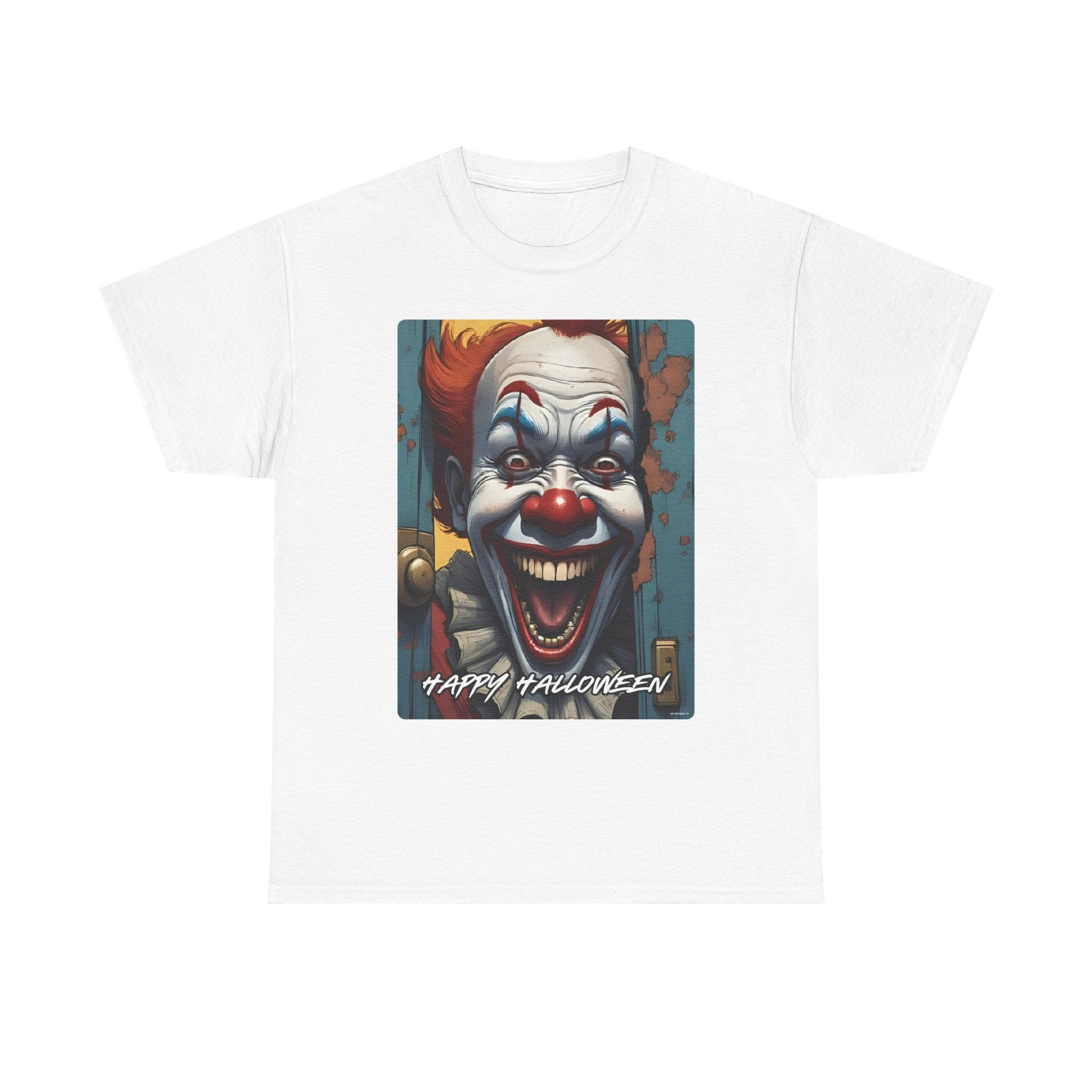 Happy Halloween Clown Novelty Printed T-Shirt 100% Cotton Scary Halloween Tee