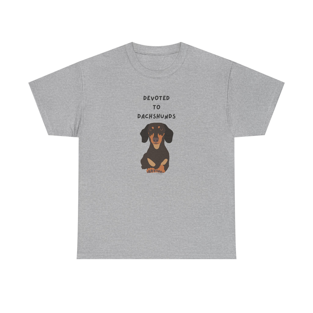 Devoted To Dachshunds Sausage Dog Printed T-Shirt 100% Cotton Novelty Cute Dog Tee Gift