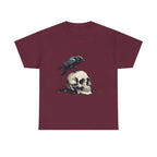 Skull & Crow Printed 100% Cotton Goth Biker Tattoo T-Shirt Halloween Tee