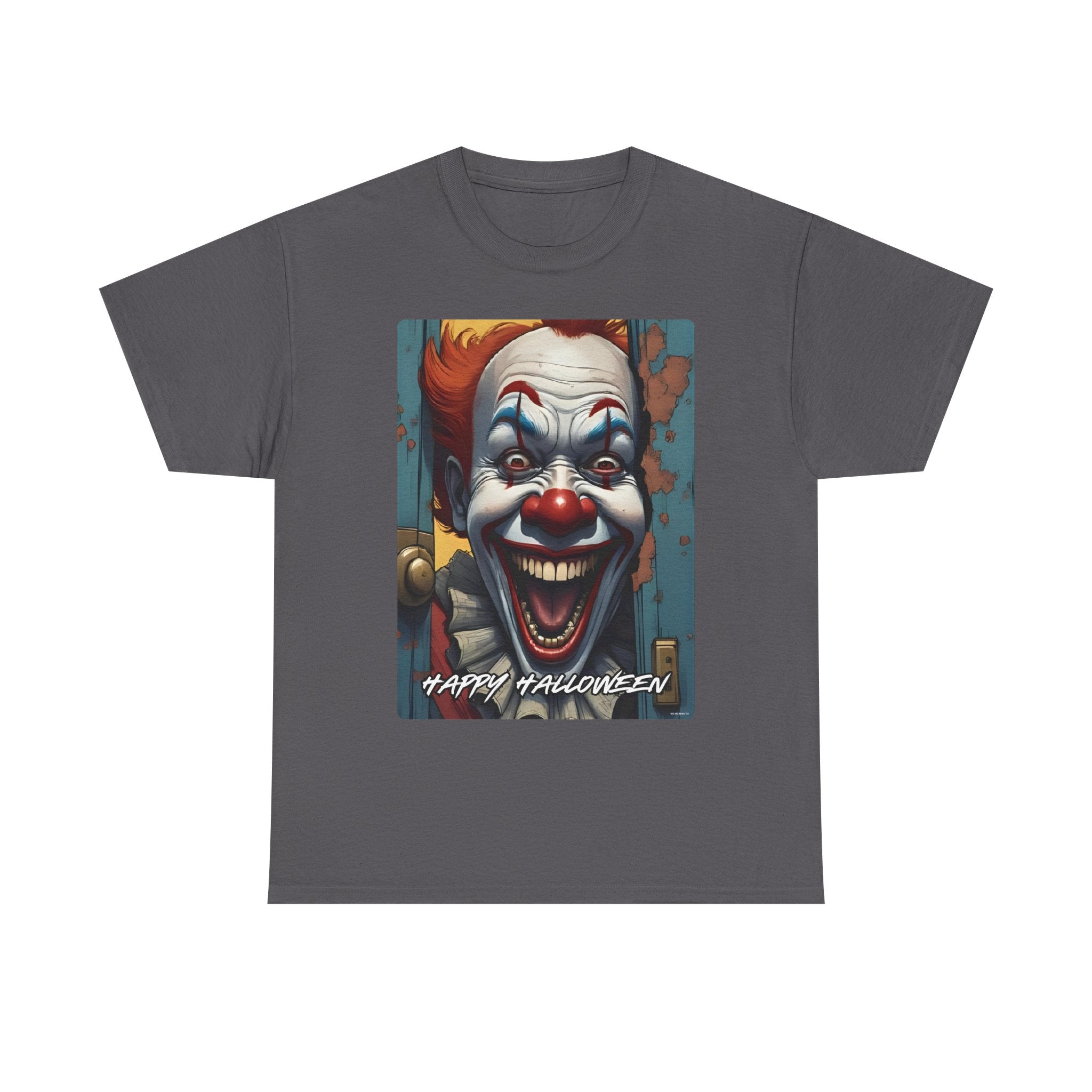 Happy Halloween Clown Novelty Printed T-Shirt 100% Cotton Scary Halloween Tee