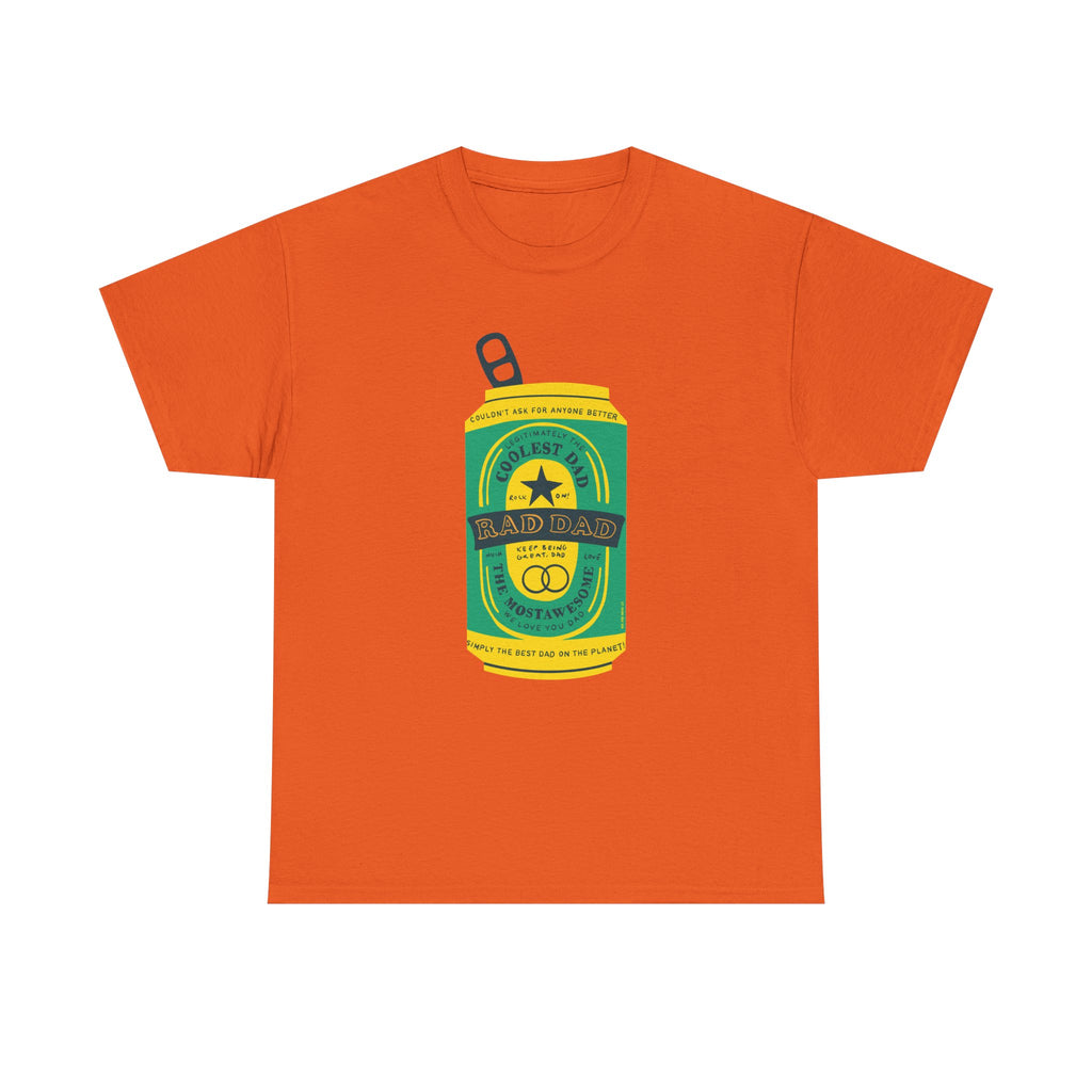 Rad Dad Beer Can Printed T-Shirt 100% Cotton Novelty Dad Tee Birthday Father's Day Gift