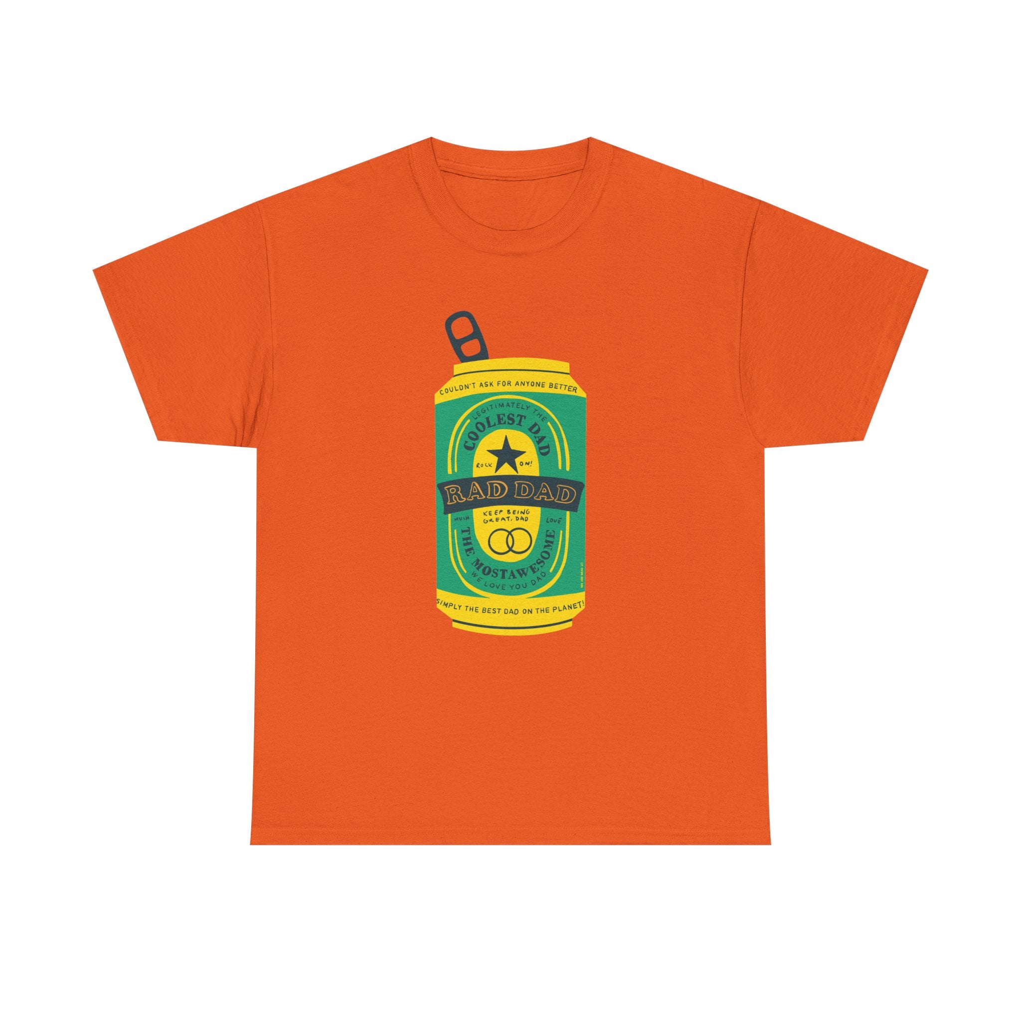 Rad Dad Beer Can Printed T-Shirt 100% Cotton Novelty Dad Tee Birthday Father's Day Gift