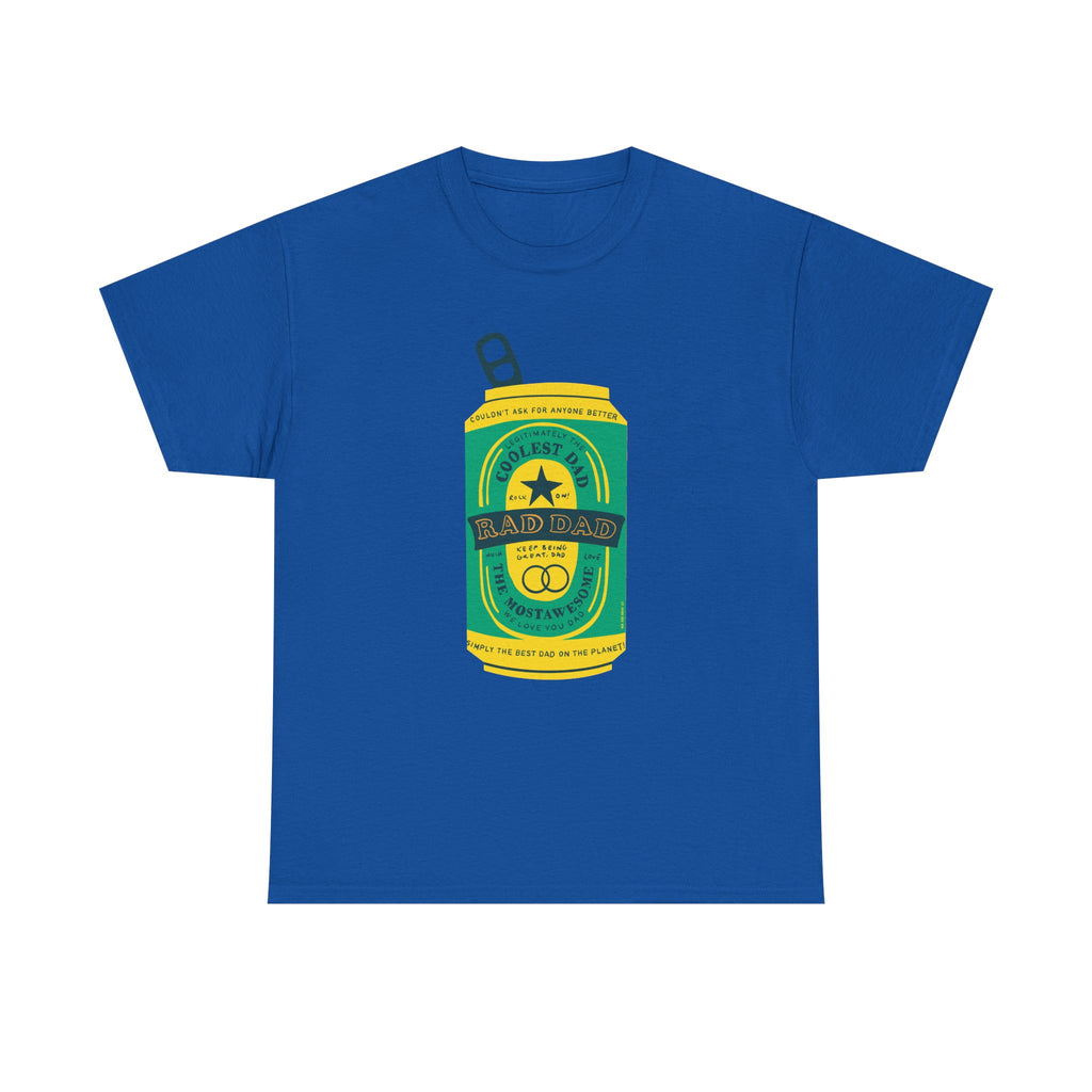 Rad Dad Beer Can Printed T-Shirt 100% Cotton Novelty Dad Tee Birthday Father's Day Gift