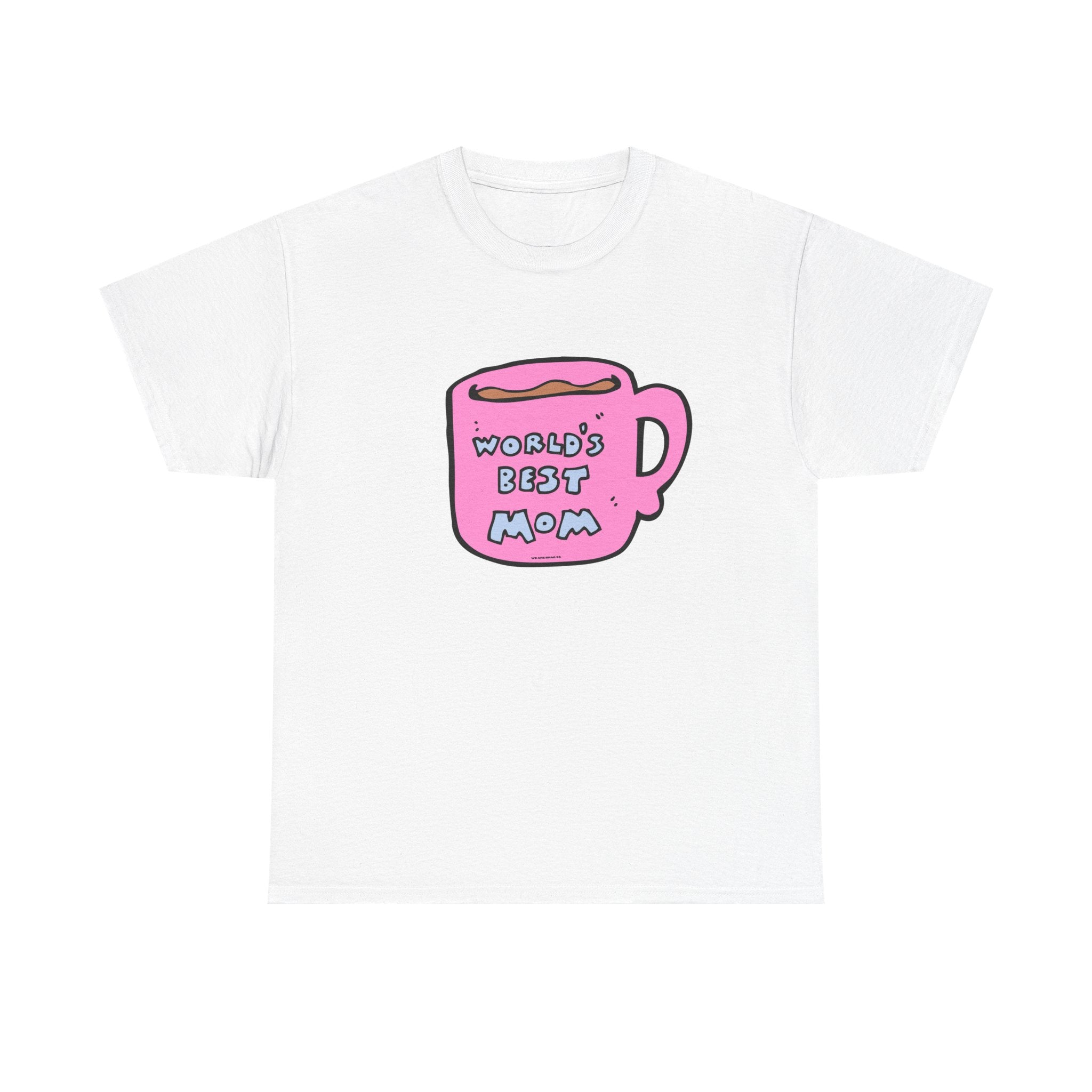 World's Best Mom Printed T-Shirt 100% Cotton Novelty Mum Mom Tee Birthday Mother's Day Gift
