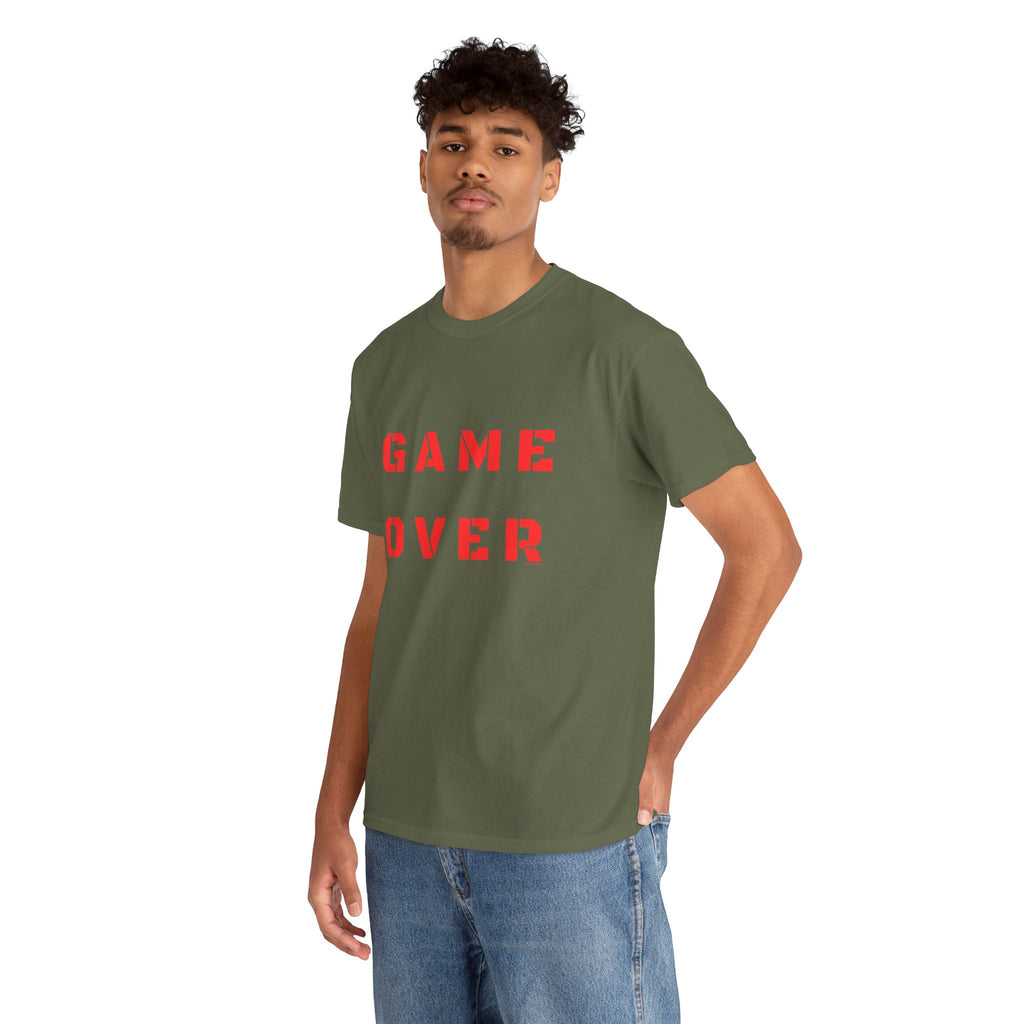 Game Over Printed T-Shirt 100% Cotton Novelty Gamer Tee Gift