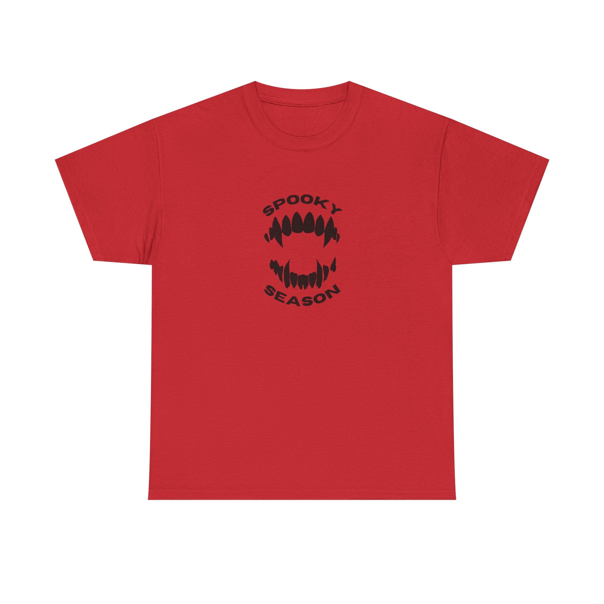 Spooky Season Halloween Printed T-Shirt 100% Cotton Scary Vampire Teeth Novelty Tee