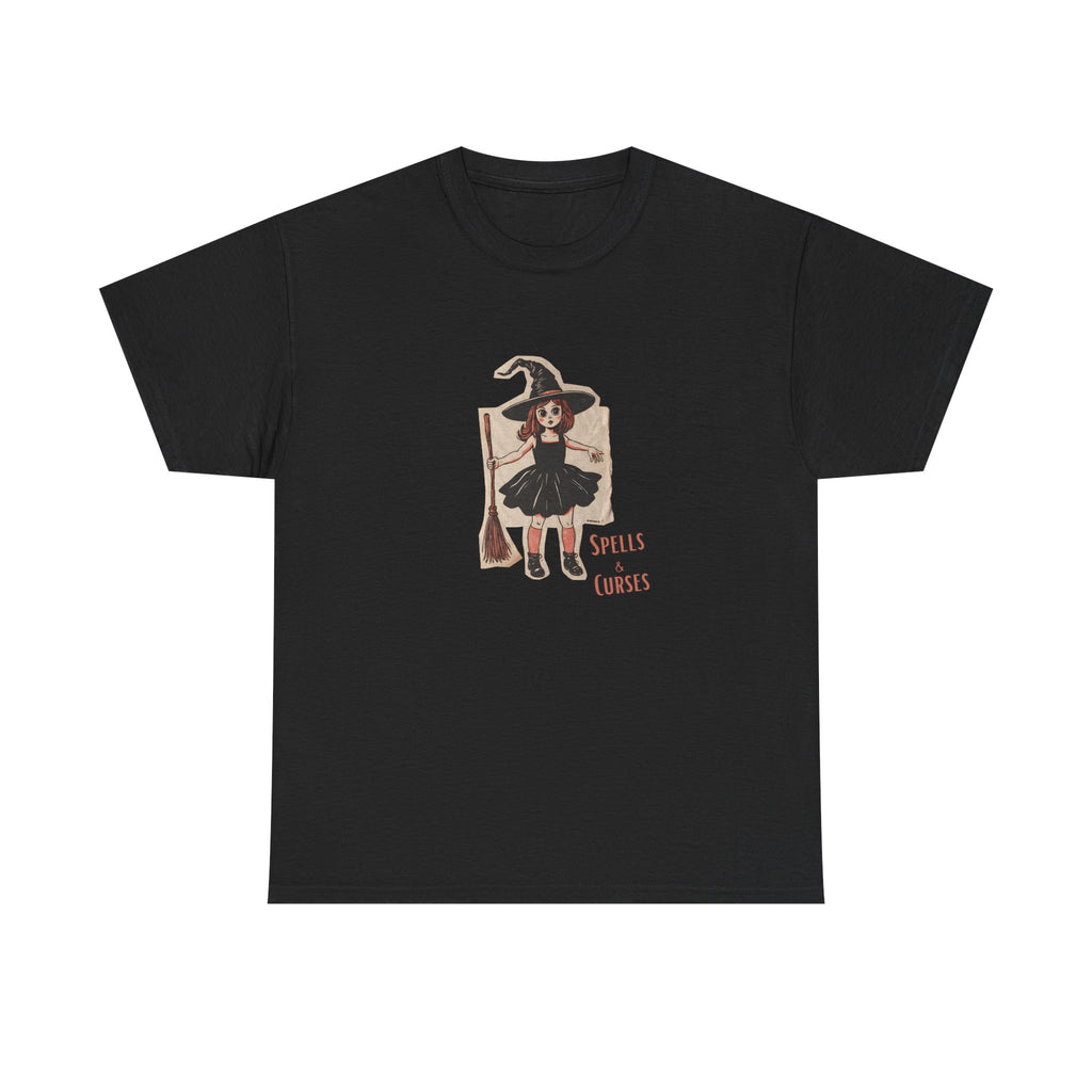 Spells & Curses Witch Printed T-Shirt 100% Cotton Novelty Scary Halloween Tee