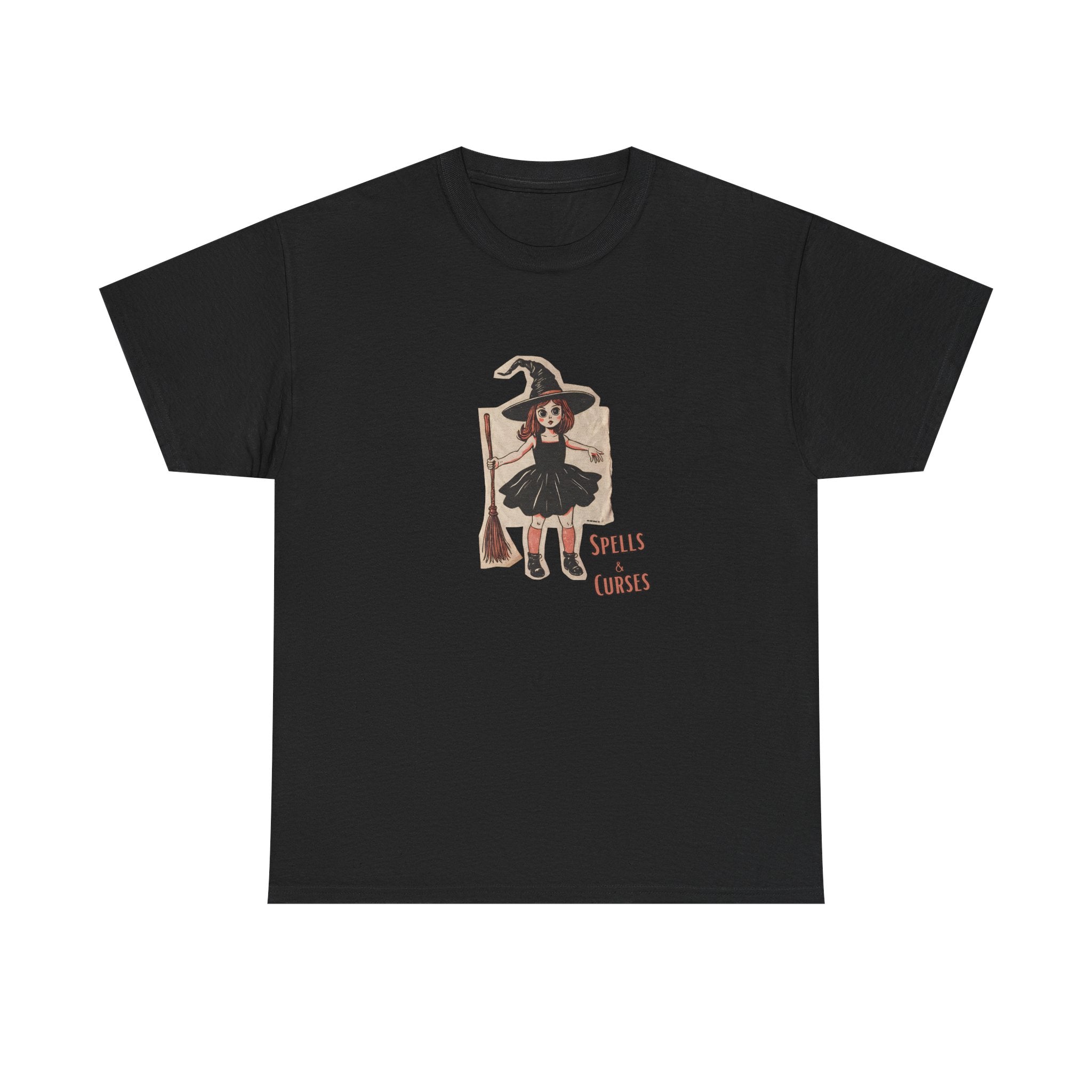 Spells & Curses Witch Printed T-Shirt 100% Cotton Novelty Scary Halloween Tee