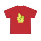 Novelty #1 Dad Hand Printed T-Shirt 100% Cotton Retro Dad Tee Birthday Father's Day Gift