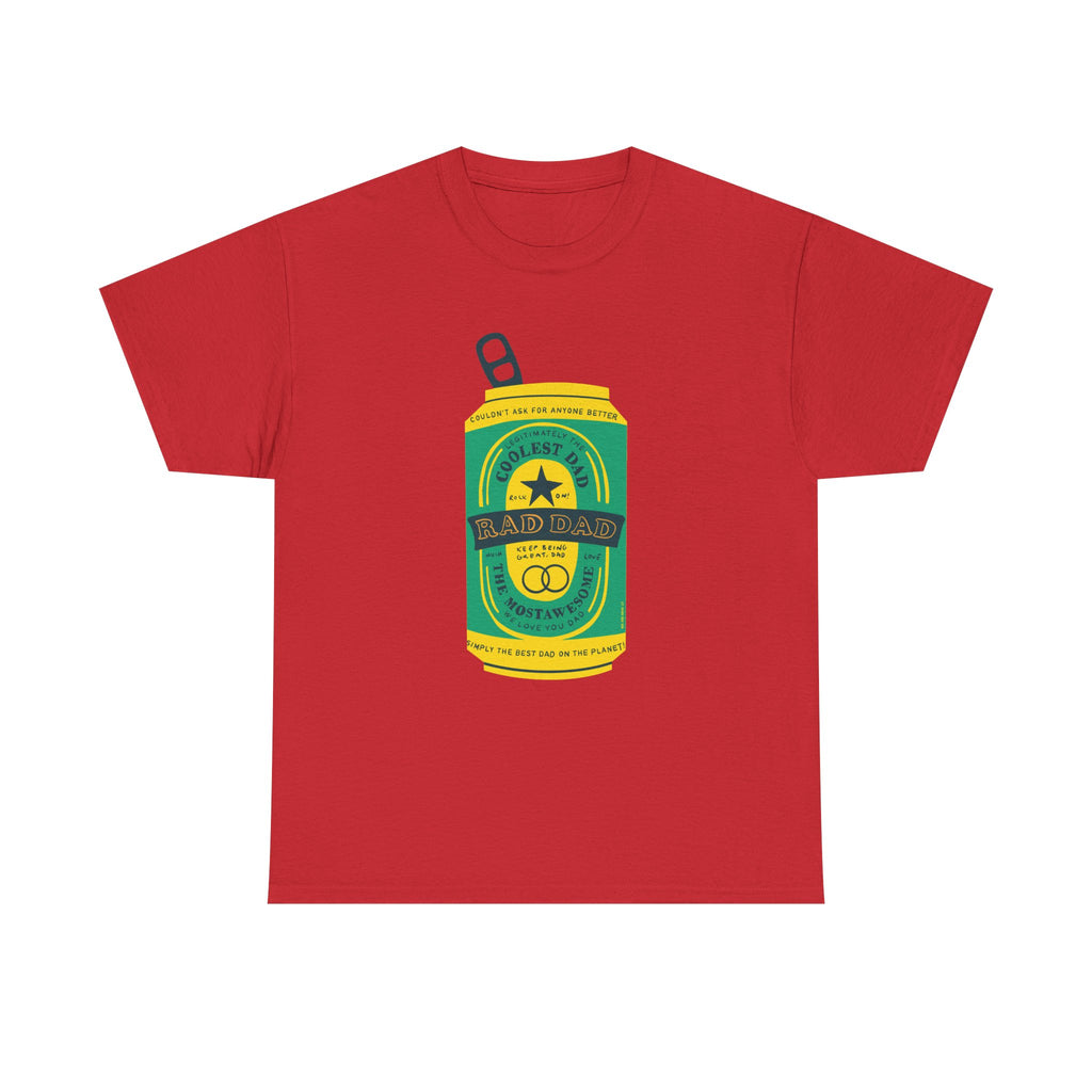 Rad Dad Beer Can Printed T-Shirt 100% Cotton Novelty Dad Tee Birthday Father's Day Gift