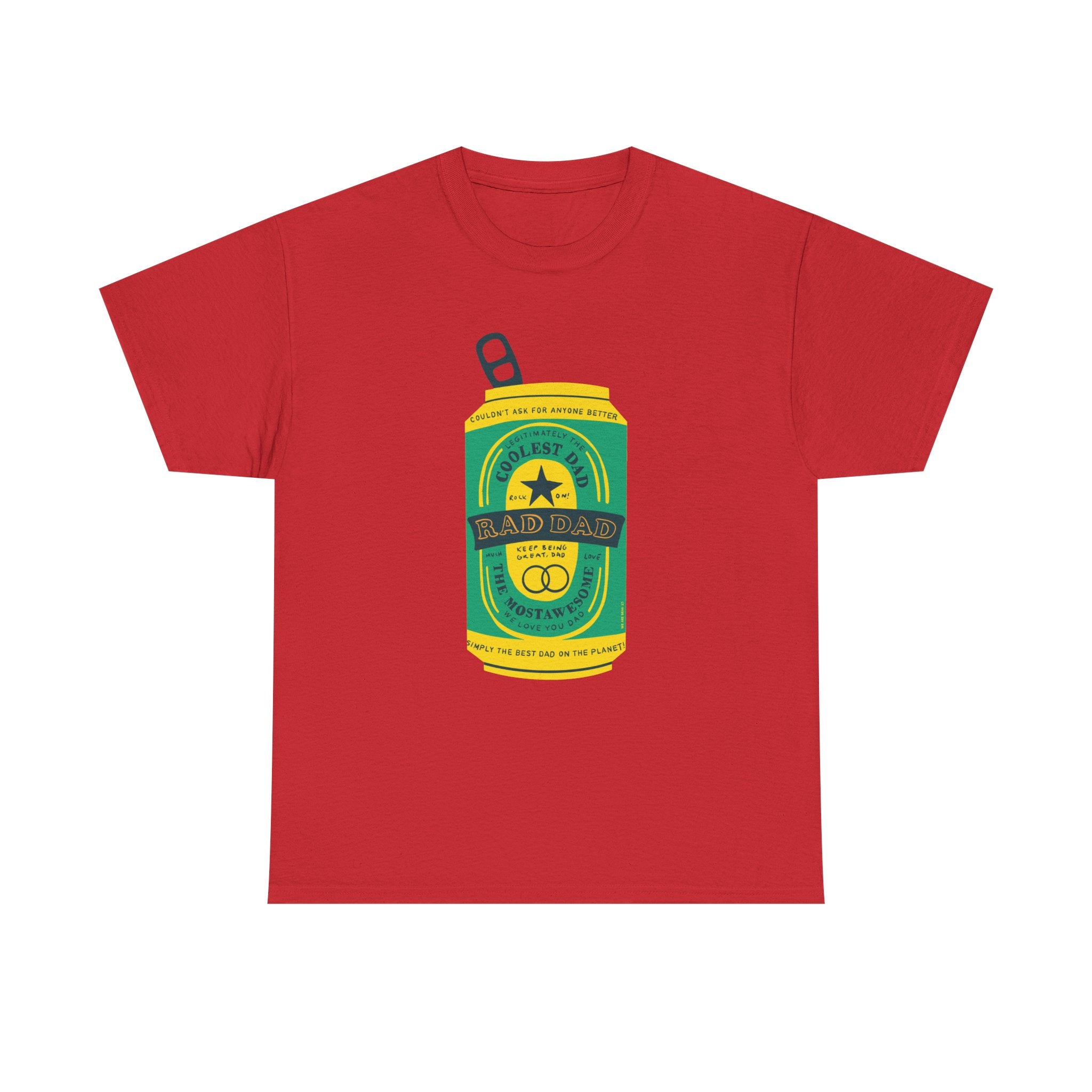 Rad Dad Beer Can Printed T-Shirt 100% Cotton Novelty Dad Tee Birthday Father's Day Gift