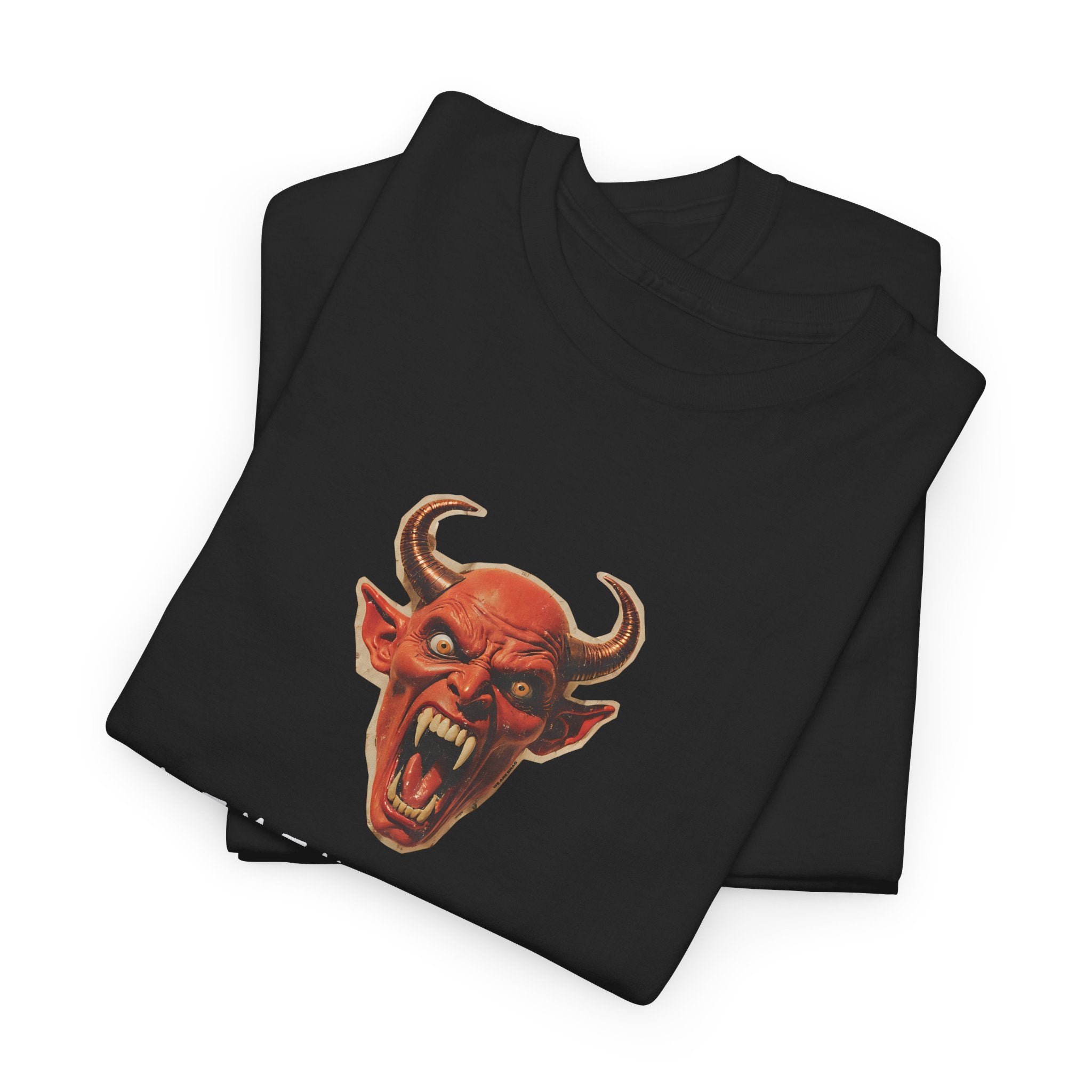 Memento Mori Devil Printed T-Shirt 100% Cotton Halloween Scary Satan Tee Gift
