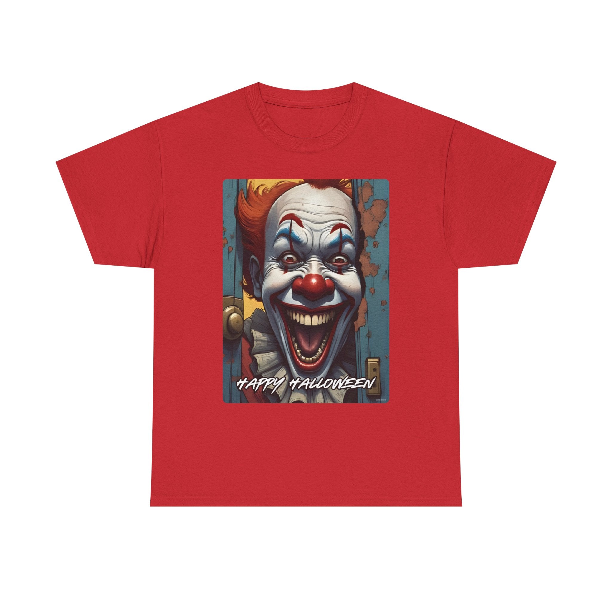 Happy Halloween Clown Novelty Printed T-Shirt 100% Cotton Scary Halloween Tee