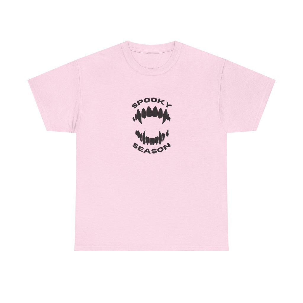 Spooky Season Halloween Printed T-Shirt 100% Cotton Scary Vampire Teeth Novelty Tee