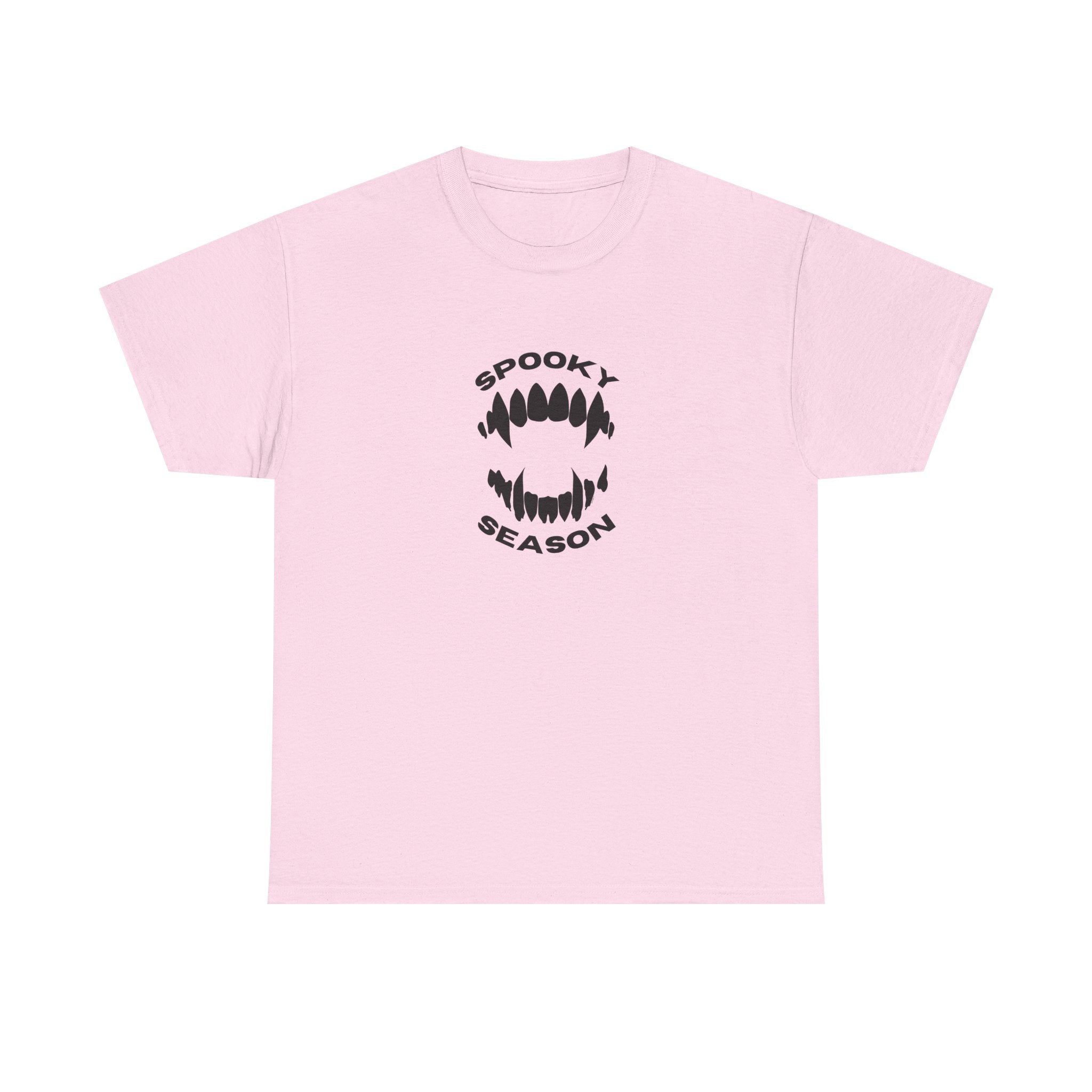 Spooky Season Halloween Printed T-Shirt 100% Cotton Scary Vampire Teeth Novelty Tee
