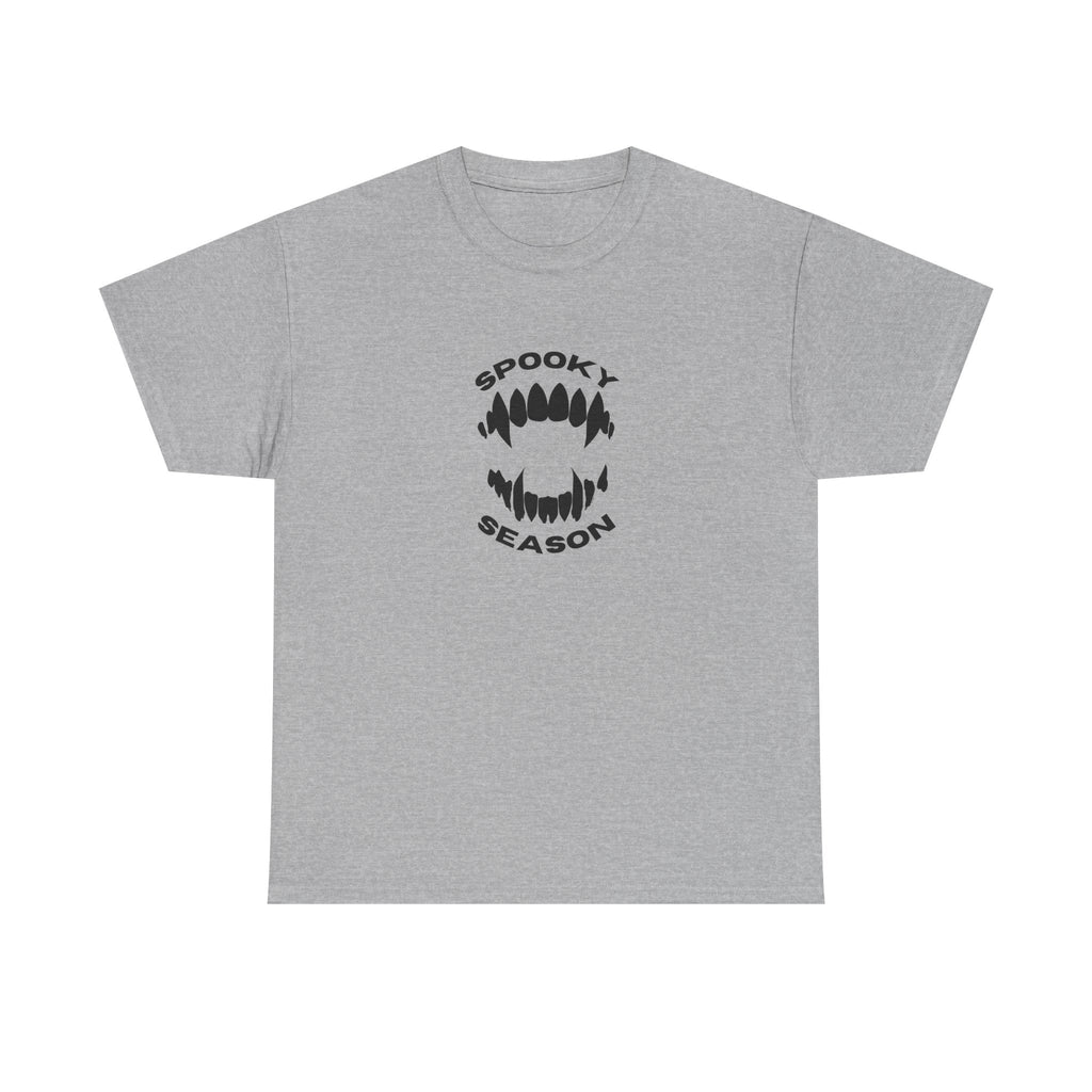 Spooky Season Halloween Printed T-Shirt 100% Cotton Scary Vampire Teeth Novelty Tee