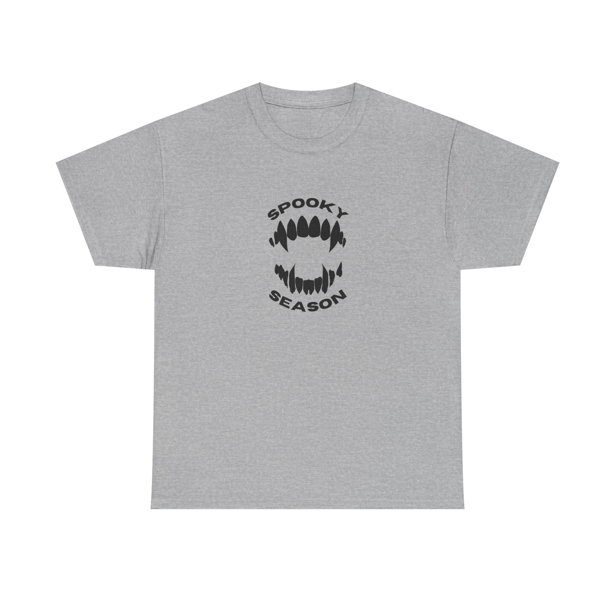 Spooky Season Halloween Printed T-Shirt 100% Cotton Scary Vampire Teeth Novelty Tee