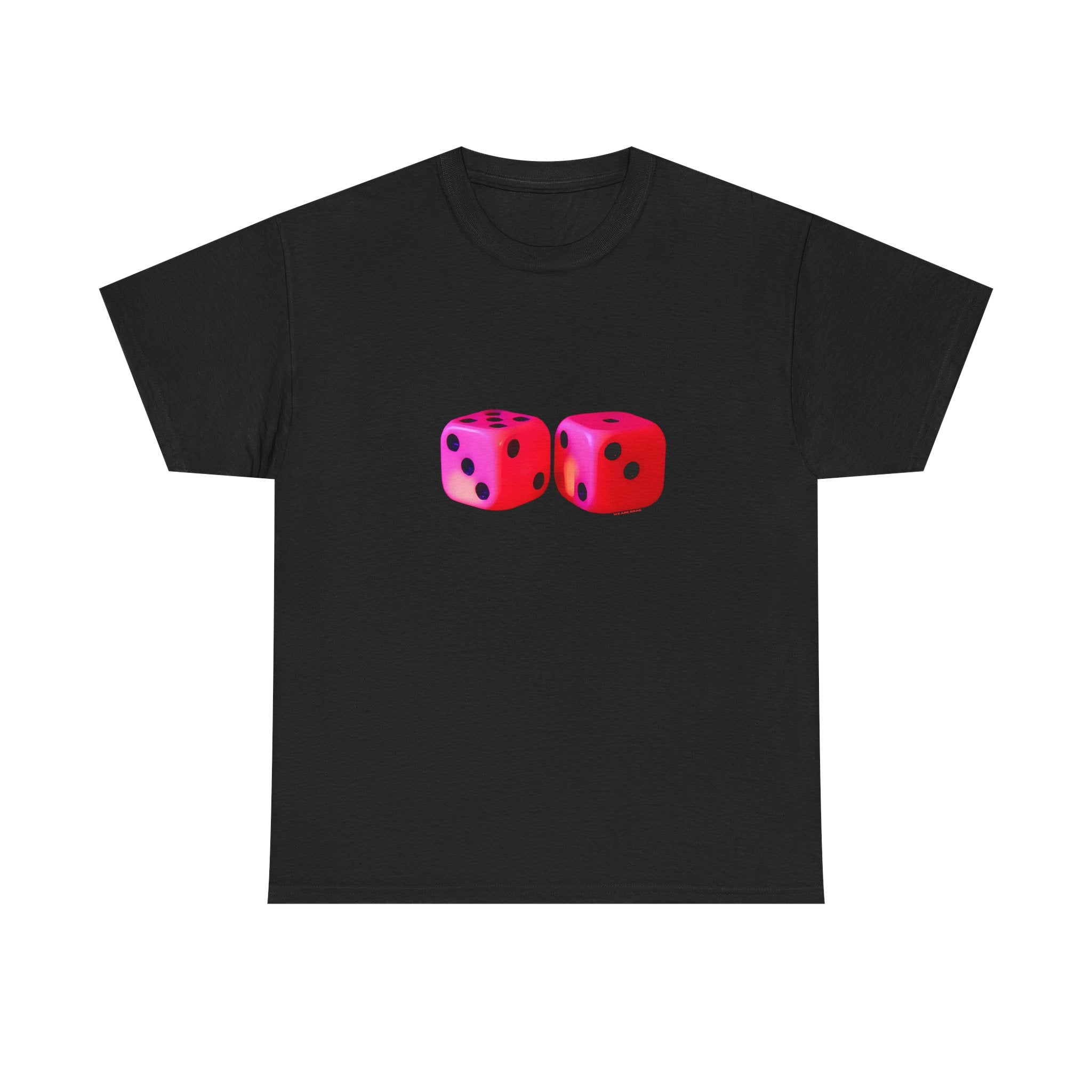 Neon Dice Printed T-Shirt 100% Cotton Lucky Dice Casino Tee Gift