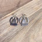 Vintage 925 Sterling Silver Buddha Earrings Heavy Weight Unique Gift