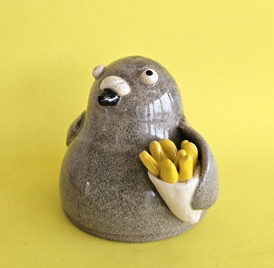 Bryce with The Fries - Novelty Ceramic Pigeon Ornament