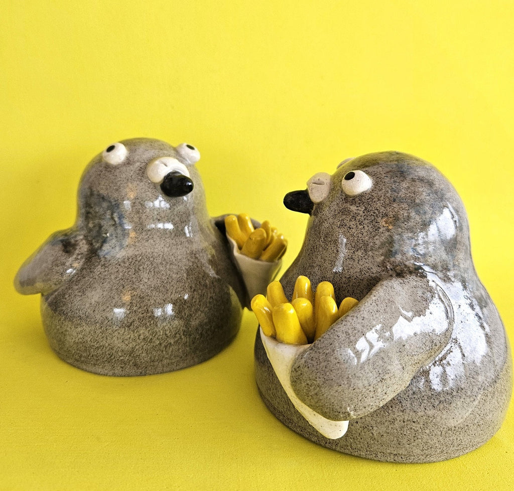 Bryce with The Fries - Novelty Ceramic Pigeon Ornament