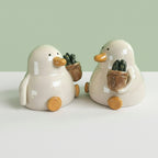 Grant with The Plant - Novelty Ceramic Duck Ornament