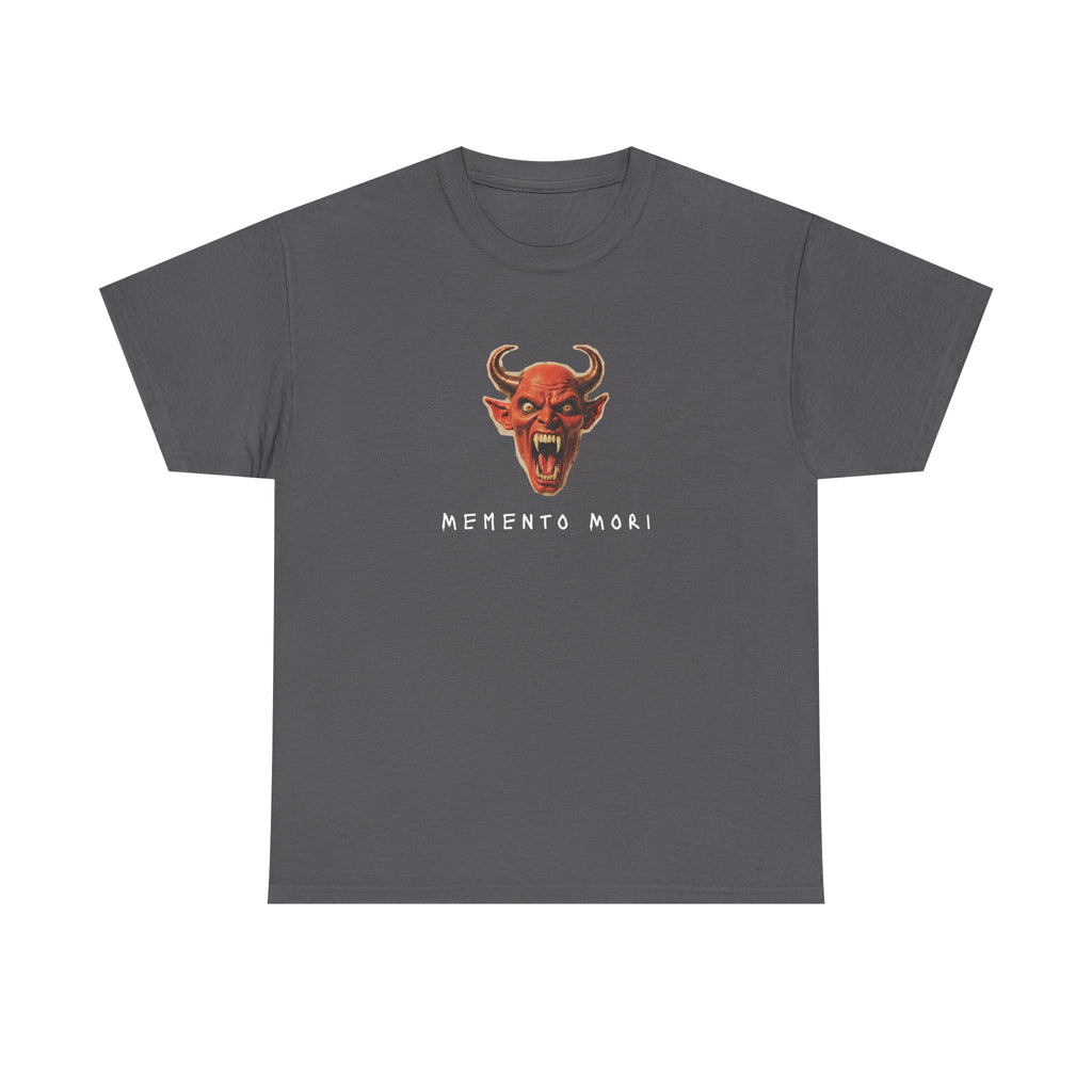 Memento Mori Devil Printed T-Shirt 100% Cotton Halloween Scary Satan Tee Gift