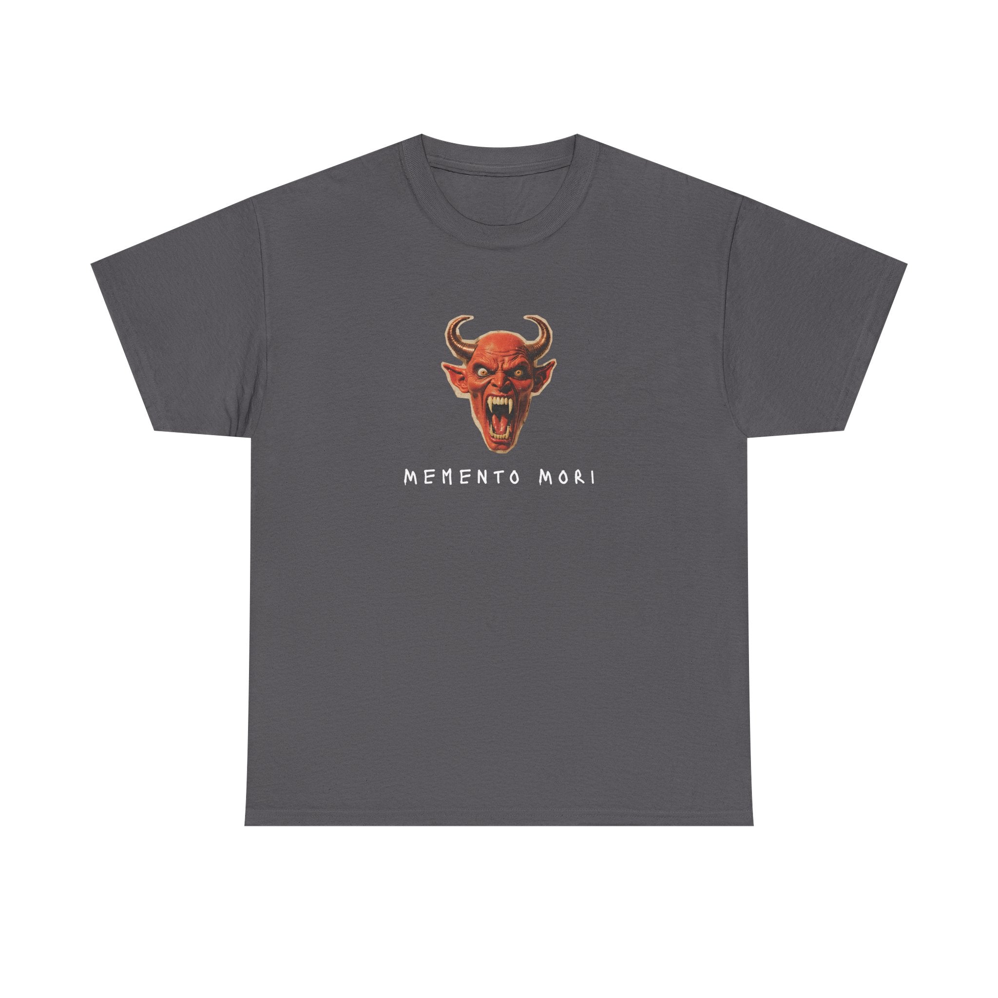 Memento Mori Devil Printed T-Shirt 100% Cotton Halloween Scary Satan Tee Gift