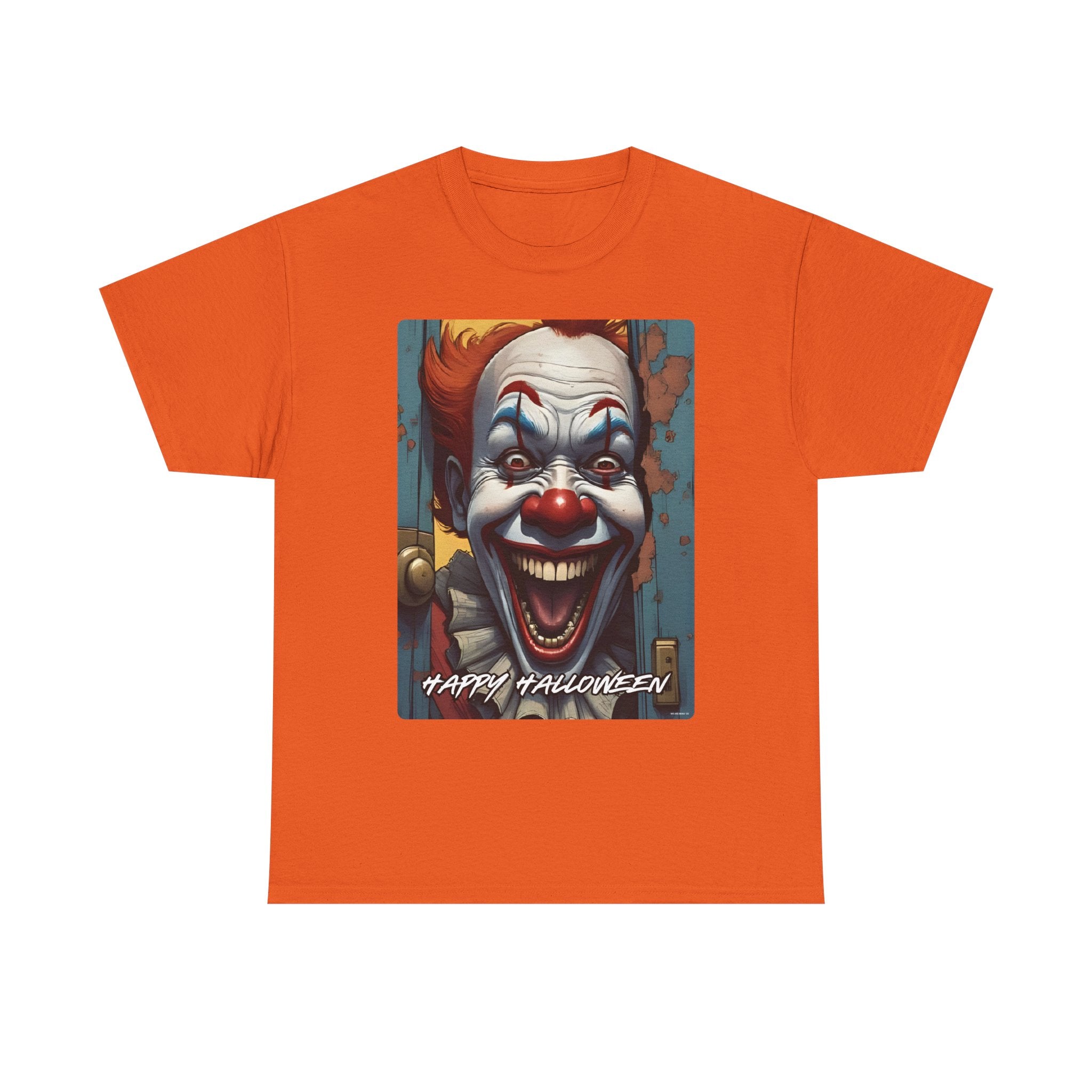Happy Halloween Clown Novelty Printed T-Shirt 100% Cotton Scary Halloween Tee