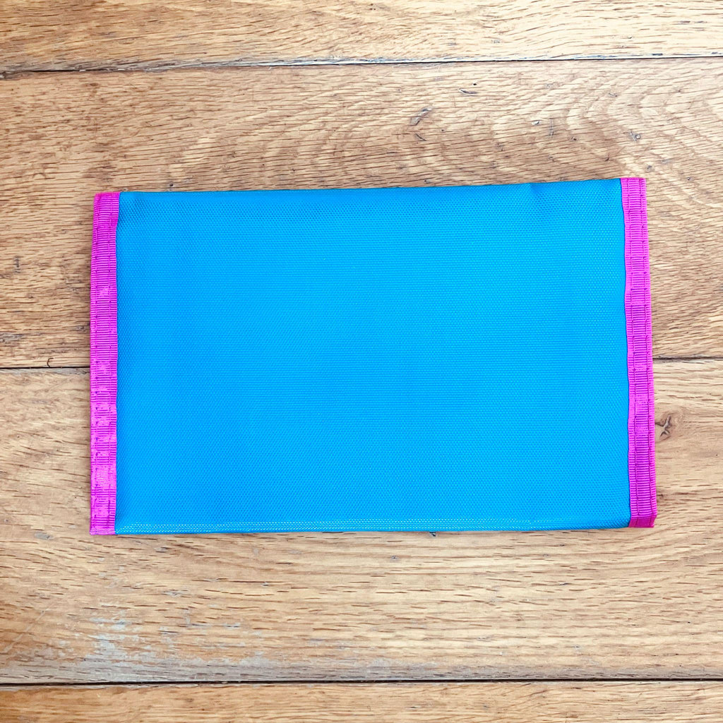 Retro Oversized Neon Cornwall Purse Wallet Blue/Pink Raver Festival Beach