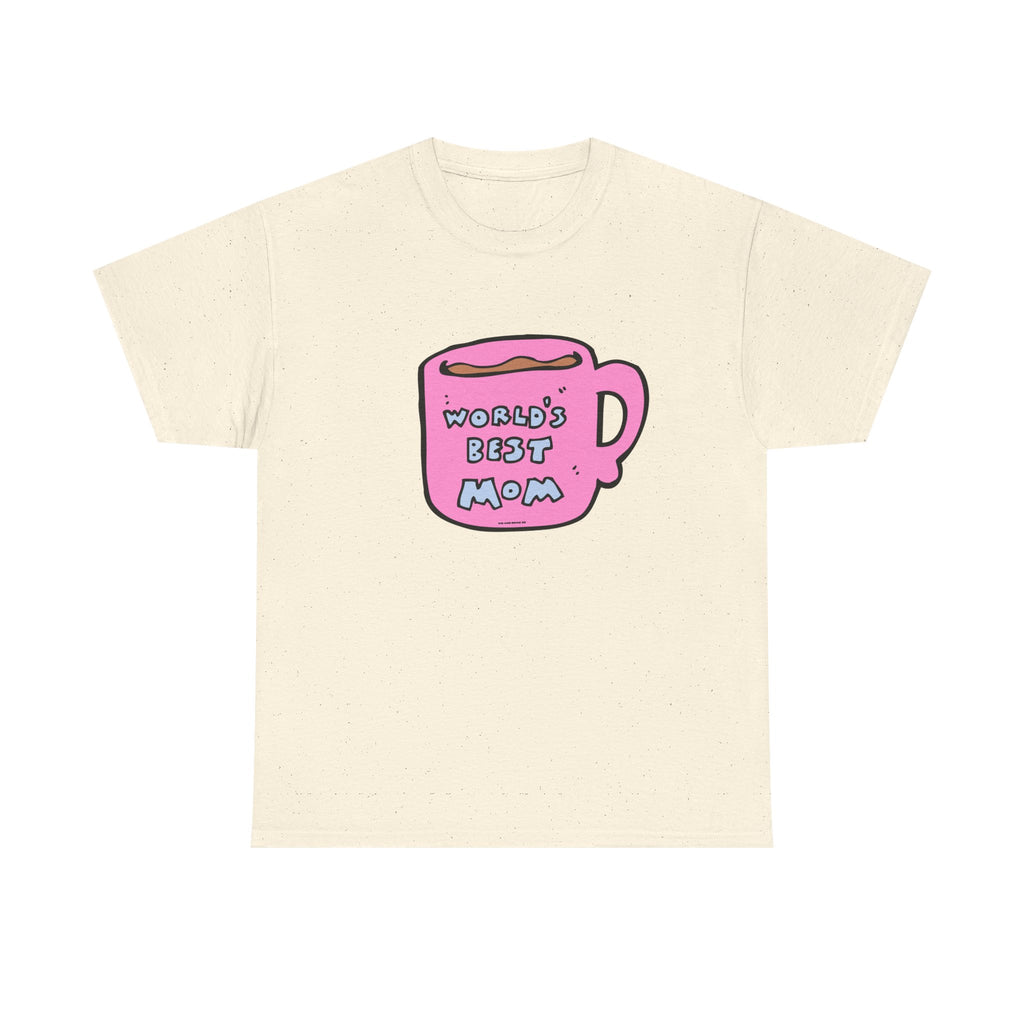 World's Best Mom Printed T-Shirt 100% Cotton Novelty Mum Mom Tee Birthday Mother's Day Gift