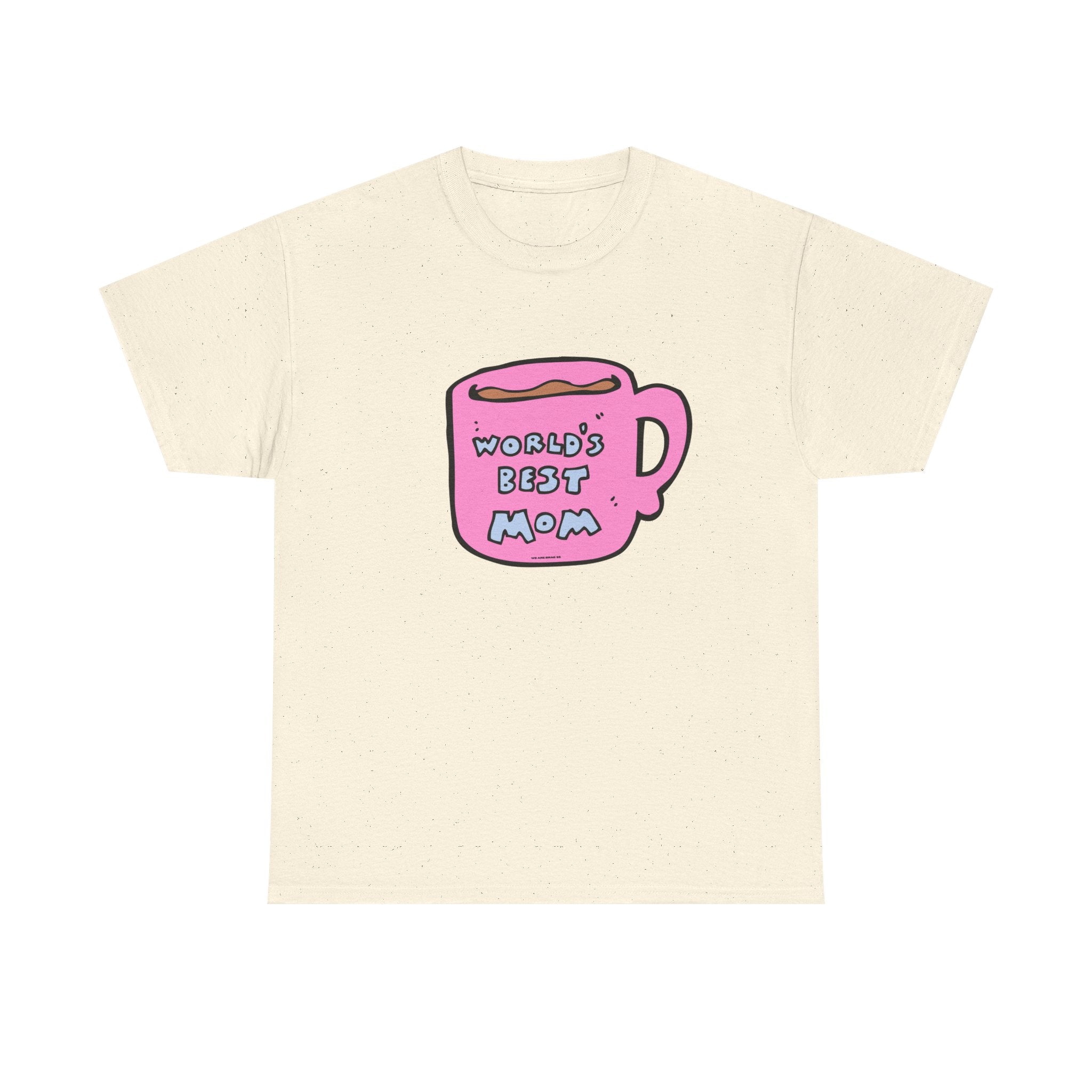 World's Best Mom Printed T-Shirt 100% Cotton Novelty Mum Mom Tee Birthday Mother's Day Gift