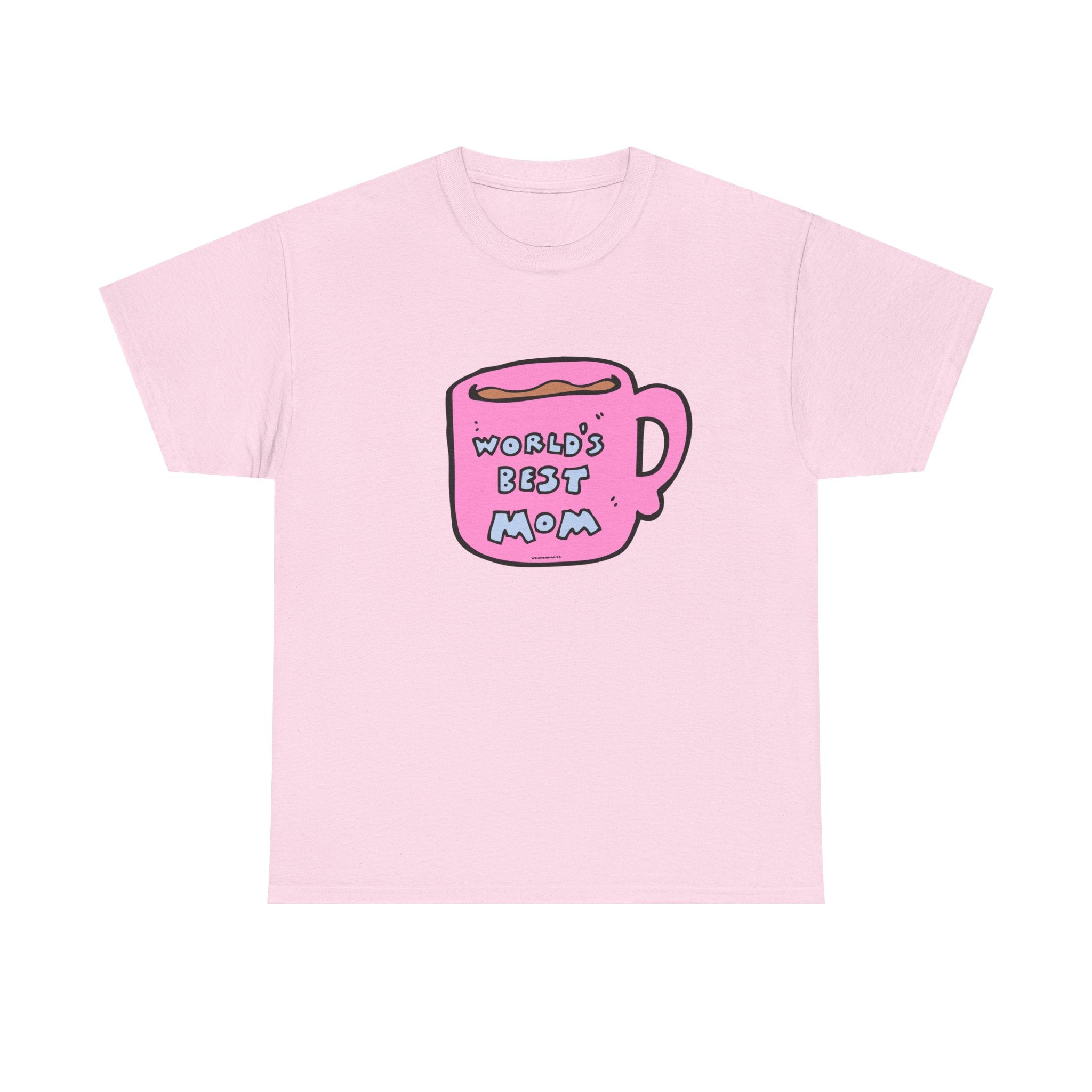 World's Best Mom Printed T-Shirt 100% Cotton Novelty Mum Mom Tee Birthday Mother's Day Gift