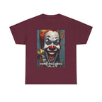 Happy Halloween Clown Novelty Printed T-Shirt 100% Cotton Scary Halloween Tee