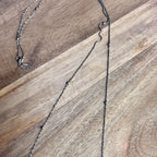 Vintage Mid-Century Long Delicate Sterling Silver Drop Beaded Necklace