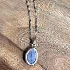 Vintage Blue Labradorite Gemstone Pendant Necklace 925 Sterling Silver Healing Spiritual Stone